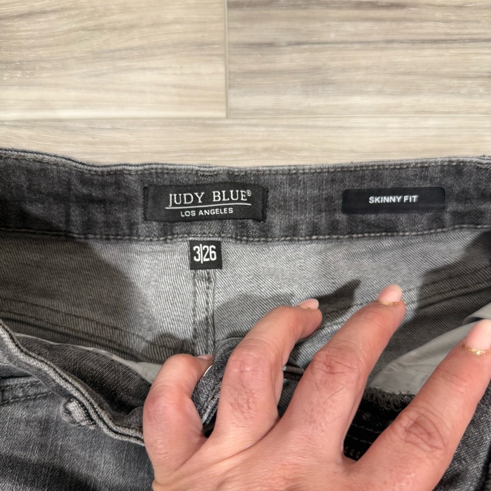 Judy Blue Charcoal Short Skinny Jeans - Picture 4 of 8